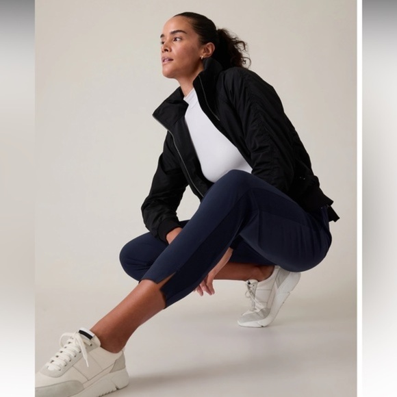 NWT Athleta Brooklyn Mid Rise Ankle Pants Navy Blue - Picture 3 of 5